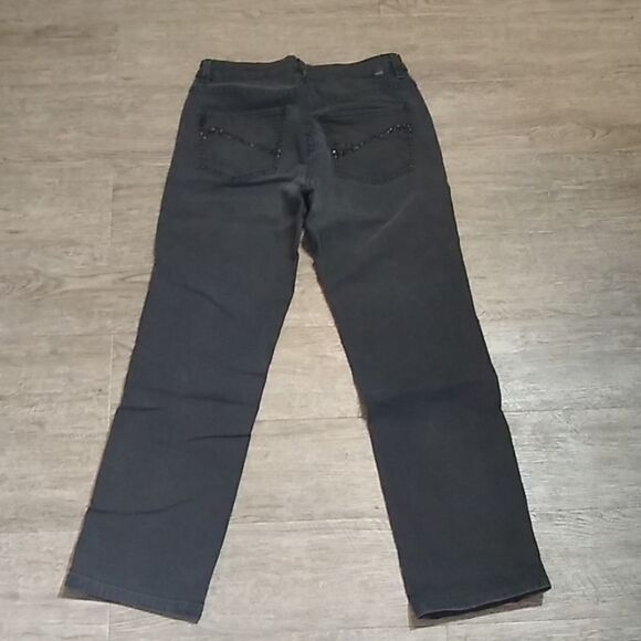 Jag Mid Rise Straight Leg Black Rhinestone Jeans 8 - Picture 5 of 8